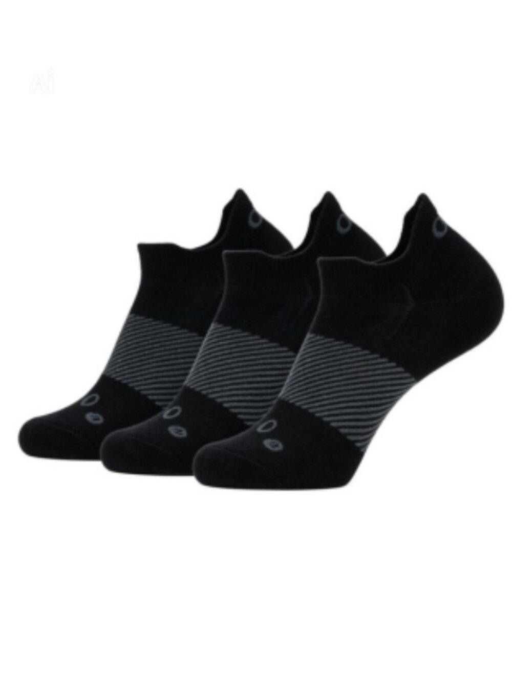 OS1st Wicked Comfort Unisex No Show Black Socks - 3 Pairs